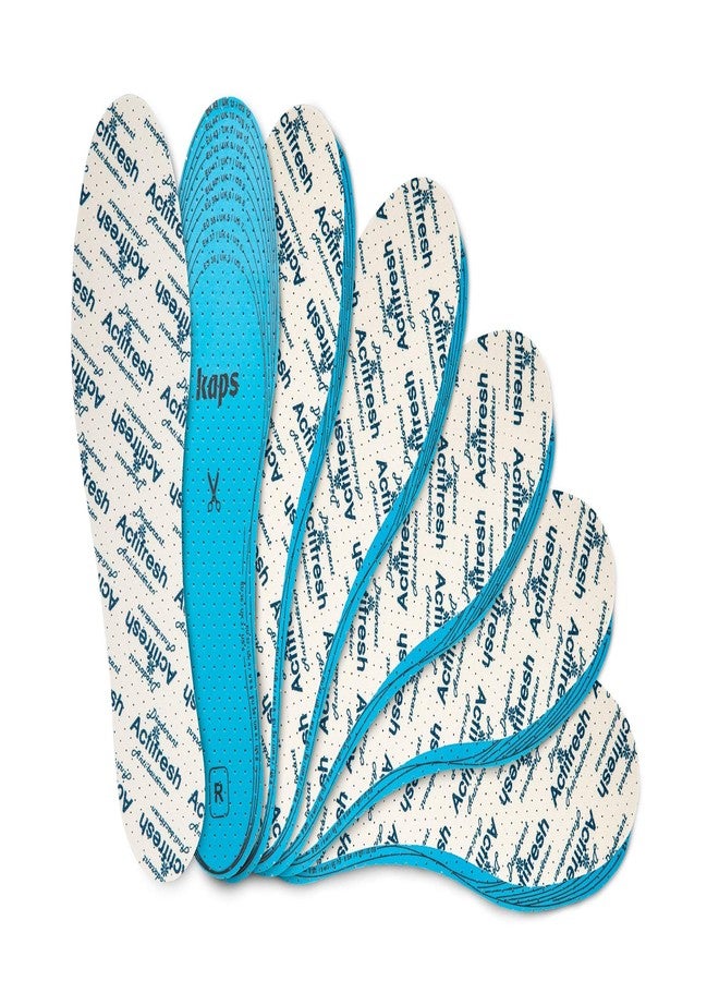 Kaps 6 Pairs Kaps Actifresh Shoe Insoles Inserts, Odor Control Freshness Technology Developed in Switzerland by Sanitized, Triple Layer, Cushioning Soft Latex, Cut to Fit, Universal Size Unisex - Image 1